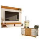 Ver imagem 1 de Painel para Tv Aura com Aparador Buffet Mônaco Cinamomo Off White - Madetec