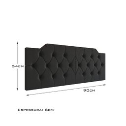 Cabeceira Capela Cama de Solteiro 0.90 - Gt Magazine:preto - 3