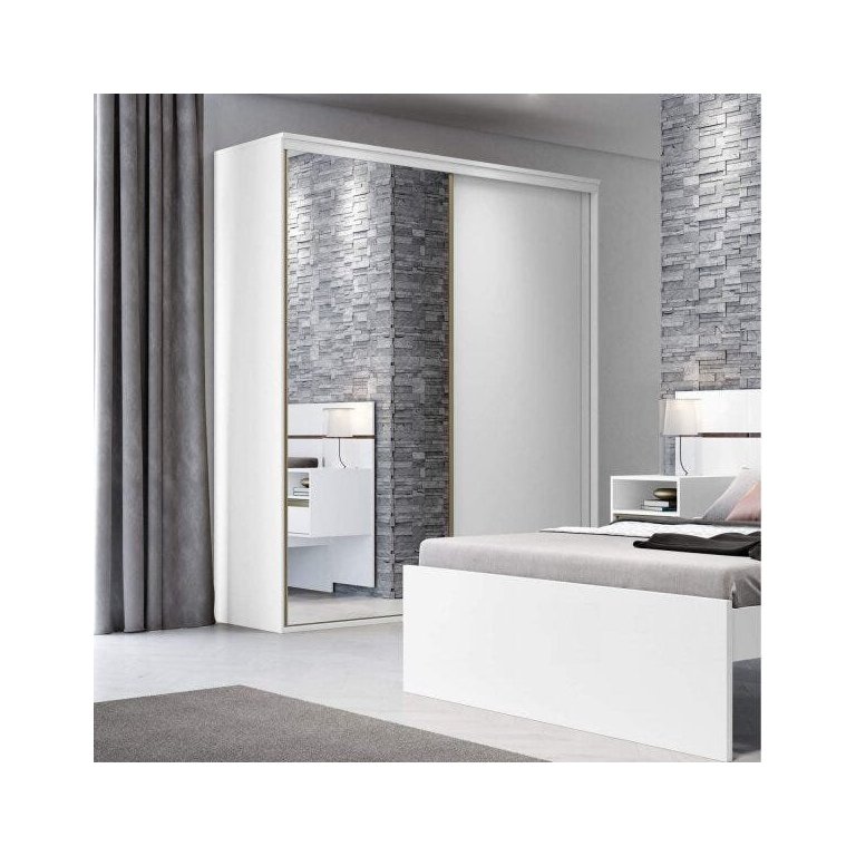 Guarda-Roupa com Espelho 2 Portas de Correr 3 Gavetas 178,5cm Inovatto