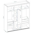 Ver imagem 3 de Guarda-roupa 100% Mdf com Espelho 2 Portas de Correr 6 Gavetas 207cm Inovatto