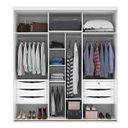 Ver imagem 4 de Guarda-roupa 100% Mdf com Espelho 2 Portas de Correr 6 Gavetas 207cm Inovatto