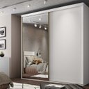 Ver imagem 1 de Guarda-roupa 100% Mdf com Espelho 2 Portas de Correr 6 Gavetas 207cm Inovatto
