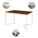 Ver imagem 4 de Mesa Jantar Industrial Retangular Amêndoa 137X90Cm Base V Ferro Branco C/6 Cadeiras Preta Ma