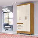 Ver imagem 1 de Guarda Roupa Madri 110cm 4 Portas Freijó Off White Moval