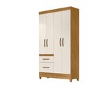 Ver imagem 2 de Guarda Roupa Madri 110cm 4 Portas Freijó Off White Moval