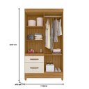 Ver imagem 3 de Guarda Roupa Madri 110cm 4 Portas Freijó Off White Moval