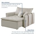 Ver imagem 5 de Poltrona Cama em Madeira Eucalipto 110 Cm Elegance Móveis Veludo