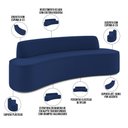 Ver imagem 3 de Sofá 4 Lugares Sala de Estar Cancún D02 Veludo Azul Marinho 280 cm C-287 - Lyam Decor