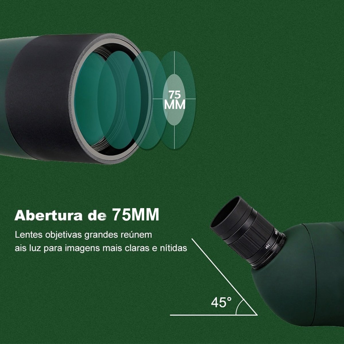 Luneta Telescopio Monocular Zoom Ajustavel Tripe Suporte Celular Espotagem Mira Alvo Caçada Caminhad - 5