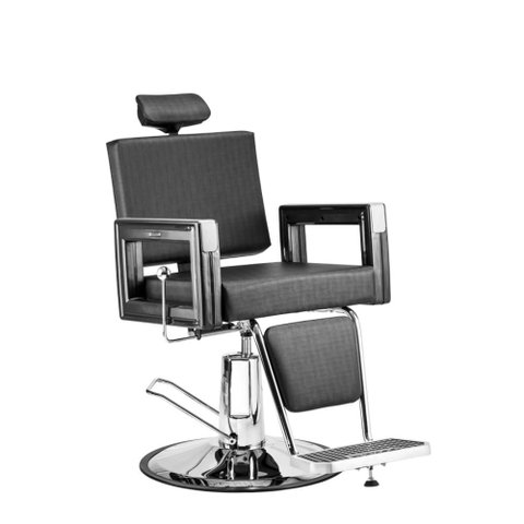 Cadeira de Cabeleireiro Hidráulica e Reclinável Dompel Square Barber Preto