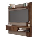 Ver imagem 2 de Painel Tv 55 Pol 150cm Bancada Suspensa Ripado Luana Fendi/havana C01 - D’Rossi
