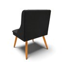 Ver imagem 5 de Kit 10 Cadeiras Veludo Preto Pés Palito Castanho
