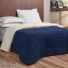 Coberdrom Casal Queen 2,20x2,40 Sherpa com Manta Felpuda Marinho. - 1