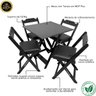 Mesa Dobrável 70x70 com 4 Cadeiras Estofadas Preto - 4
