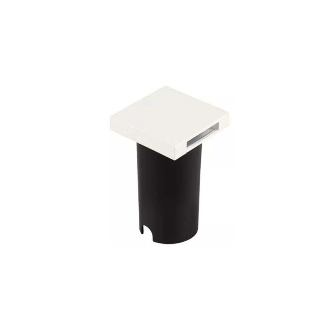 Spot Embutido de Solo Balizador Quadrado Pto / Bco 1 Facho - Branco - Preto