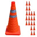 Ver imagem 4 de Cone Retratil Sinalizador Kit 20 Uni Viario Baliza Portatil Estrada Segurança Dobravel Obra Flexivel