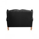 Ver imagem 4 de Sofá Imperador 2 Lugares 135cm Preto Couro Sintético Bella Decor