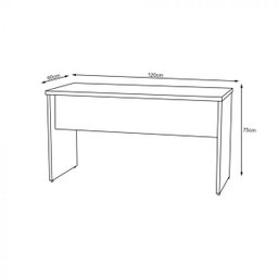 Mesa para escritório Gama Nogal-preto RM Móveis - 2