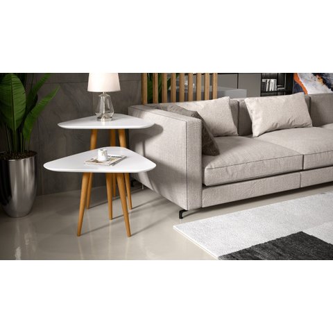 Kit 2 Mesas Lateral e Apoio 3 Pontas Pés Palito Cor Branco - Comprar Moveis em Casa