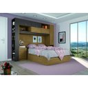Ver imagem 1 de Quarto Casal Completo com Guarda-Roupa Conjugado com Cabeceira e Cama e Mesa de Apoio e Nicho Móveis