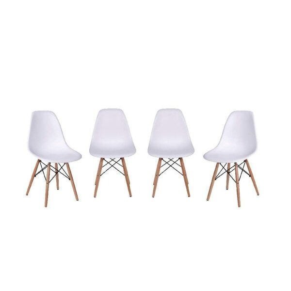 Kit 4 Cadeiras Eames Dkr Base Madeira  - 1