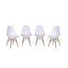 Kit 4 Cadeiras Eames Dkr Base Madeira  - 1