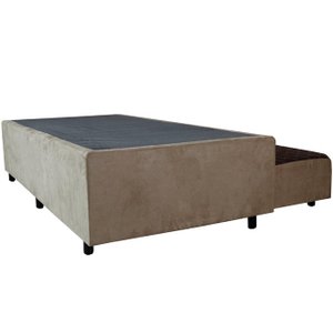 Cama Box Base Casal Com Auxiliar Semi Ortopedica Suede:AREIA