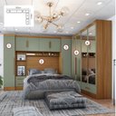 Ver imagem 3 de Quarto de Casal Completo 5 Peças 6 Portas 4 Gavetas com Maleiro e Espelhos Smart Plus Espresso Móvei