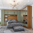 Ver imagem 1 de Quarto de Casal Completo 5 Peças 6 Portas 4 Gavetas com Maleiro e Espelhos Smart Plus Espresso Móvei