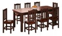 Ver imagem 1 de (cópia) Mesa com 8 Cadeiras de Madeira 200x88 Castanho com Estofado Marrom