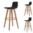 Ver imagem 5 de Kit 3 Banquetas Altas Línea Unidecor Madeira Aço Linho Preto