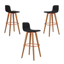 Ver imagem 3 de Kit 3 Banquetas Altas Línea Unidecor Madeira Aço Linho Preto