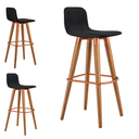 Ver imagem 4 de Kit 3 Banquetas Altas Línea Unidecor Madeira Aço Linho Preto