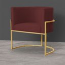 Ver imagem 5 de Kit 2 Poltronas Decorativa Sala de Estar Luana Base Gold Suede