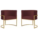 Ver imagem 1 de Kit 2 Poltronas Decorativa Sala de Estar Luana Base Gold Suede