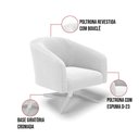 Ver imagem 5 de Cadeira Sala de Jantar Giratória Base Cromada Stella Bouclê D03 - D'Rossi Cor Off White