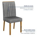 Ver imagem 7 de Kit 4 Cadeiras para Sala de Jantar Pés em Madeira Maciça Mari Cinza/Cinamomo/Linho Prata