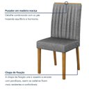 Ver imagem 6 de Kit 4 Cadeiras para Sala de Jantar Pés em Madeira Maciça Mari Cinza/Cinamomo/Linho Prata