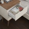 Conjunto Mesa de Cabeceira para Quarto Decore Madri Retrô Pés Palito:off White/canela - 4
