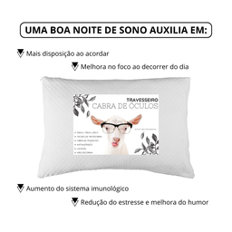 Travesseiro Cabra de Óculos Macio Confortável Antialérgico - 9