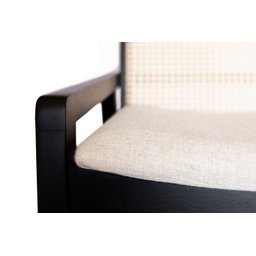 Cadeira Venezia de Jantar com Tela Palha Sextavada em Madeira Maciça Preta com Design Moderno - 5