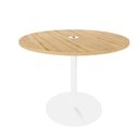 Ver imagem 2 de Mesa de Reunião Redonda 110cm com Plug Tomada F5 Office Cor:macadâmia com Branco