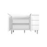 Kit Balcão Gabinete para Pia Andreia 100cm C- Balcão Cooktop 4 ou 5 Bocas Branco - 2