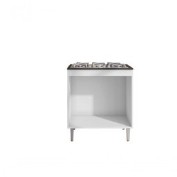 Kit Balcão Gabinete para Pia Andreia 100cm C- Balcão Cooktop 4 ou 5 Bocas Branco - 4