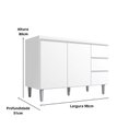 Ver imagem 5 de Kit Balcão Gabinete para Pia Andreia 100cm e Balcão Cooktop 4 ou 5 Bocas Branco