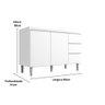 Kit Balcão Gabinete para Pia Andreia 100cm C- Balcão Cooktop 4 ou 5 Bocas Branco - 5