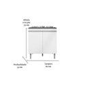 Ver imagem 3 de Kit Balcão Gabinete para Pia Andreia 100cm e Balcão Cooktop 4 ou 5 Bocas Branco