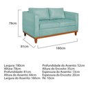 Ver imagem 5 de Sofá 2 e 3 Lugares Europa 180cm Suede - Doce Sonho Móveis Azul Tiffany