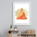 Ver imagem 1 de Quadro Decorativo Buda Sidarta - 60x48cm:madeira Preta
