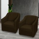 Ver imagem 6 de Kit 3 Poltronas Mila Pé de Plástico Cromado - Marrom Suede